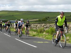 Participants cheerfully undertake the 100 mile cycle across the scenic County Antrim countryside in aid of the charities Cancer Focus and Marie Curie.