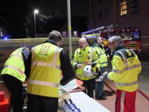 At the scene on Ross Walk, RRT provided the emergency workers with fresh pizza, crisps, water and hot drinks